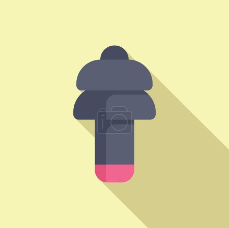 Calm ear plug icon flat vector. Equipment reduction noise. Safety gear