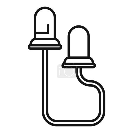 Accessory ear plug icon outline vector. Medical noise protection. Canal safety