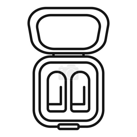 Protector Ohrenstöpsel Icon Outline Vektor. Kanalschaum-Abdeckung. Auditive Medizin