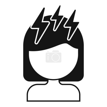 Téléchargez les illustrations : Flash femme ménopause icône simple vecteur. Équilibre de dépression. Douleur féminine - en licence libre de droit