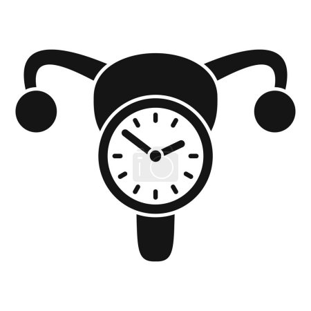 Menopause-Uhr-Symbol einfacher Vektor. Weibliche Altersgruppe. Medizinische Einrichtung