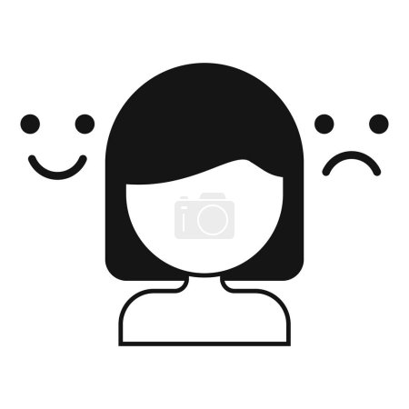 Illustration for Sad female menopause icon simple vector. Aging flash hot. Age female - Royalty Free Image