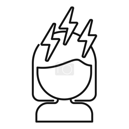 Flash woman menopause icon outline vector. Depression balance. Female care pain