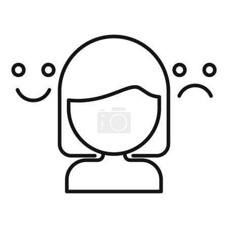 Sad female menopause icon outline vector. Aging flash hot. Age female