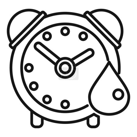 Téléchargez les illustrations : Ménopause alarme horloge icône contour vecteur. La femme change de vie. Douleur féminine - en licence libre de droit