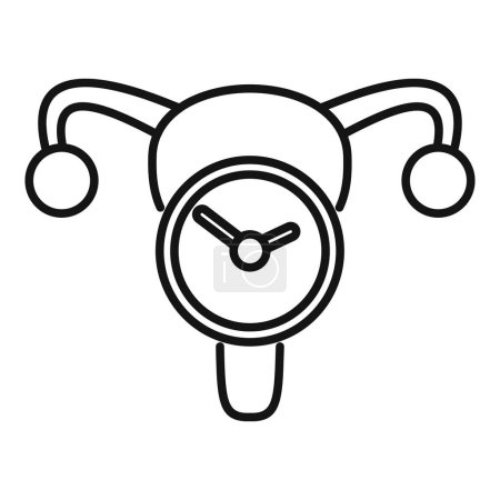 Menopause clock time icon outline vector. Female age cycle. Medical body