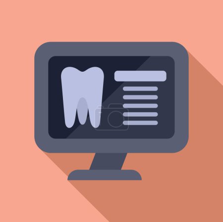 Illustration for Tooth image Xray icon flat vector. Medical pet care. Healthcare family person - Royalty Free Image