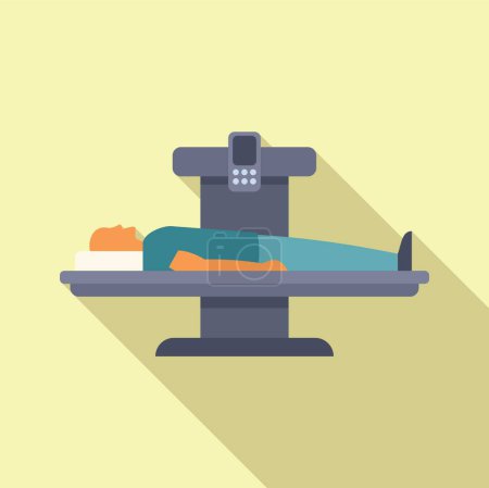 Illustration for Client bed scan icon flat vector. Xray image clinic. Person examination - Royalty Free Image
