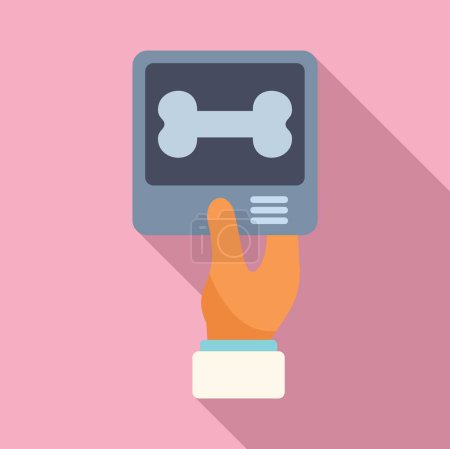 Illustration for Bone examination monitor icon flat vector. Medical care. Client ward clinic - Royalty Free Image