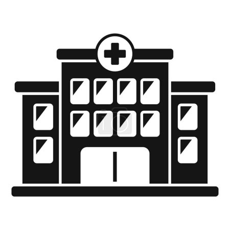 Illustration for Hospital building icon simple vector. Scan machine person. Radiology scan - Royalty Free Image