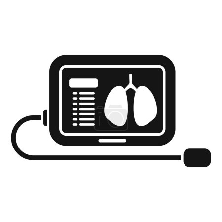 Illustration for Lungs Xray scan icon simple vector. Human machine person. Individual procedure - Royalty Free Image