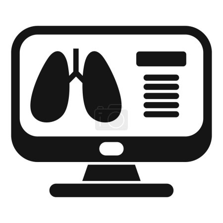 Téléchargez les illustrations : Icône d'examen d'image pulmonaire vecteur simple. Salle de scanner. Soins de santé de la personne - en licence libre de droit