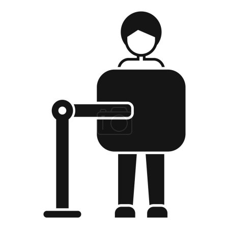 Illustration for Man examination person icon simple vector. Operating client. Thorax beam - Royalty Free Image