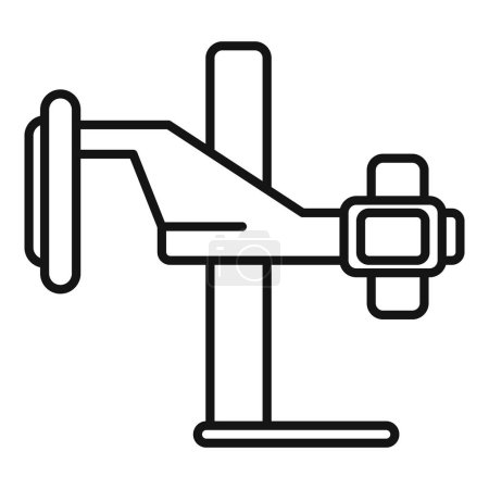 Illustration for Xray equipment icon outline vector. Human machine person. Thorax beam - Royalty Free Image