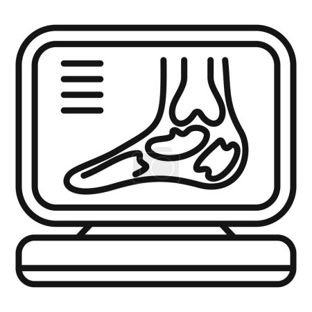 Illustration for Xray image foot icon outline vector. Hospital examination. Operating client thorax - Royalty Free Image