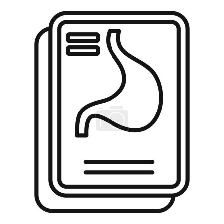 Téléchargez les illustrations : Vecteur de contour d'icône d'image de rayon X d'estomac. Examen médical. Installation client en exploitation - en licence libre de droit