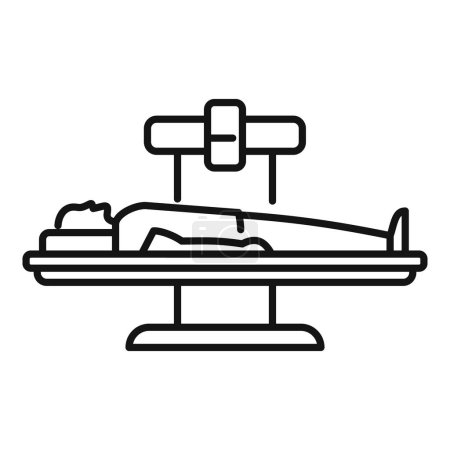 Illustration for Client bed scan icon outline vector. Xray image clinic. Person examination - Royalty Free Image