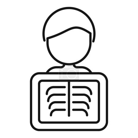 Illustration for Care health body icon outline vector. Xray person image. Chest bone imaging - Royalty Free Image