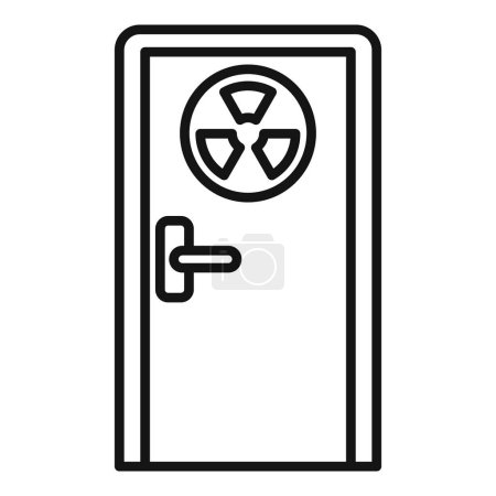 Illustration for Xray image room door icon outline vector. Hospital examination. Operating imaging - Royalty Free Image