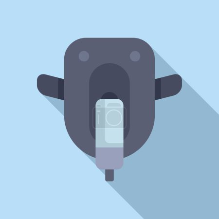 Illustration for Oxygen concentrator mask icon flat vector. Air cannula. Tank home healthcare - Royalty Free Image