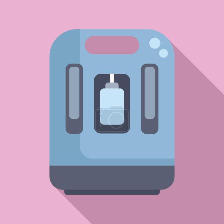 Medical oxygen device icon flat vector. Clinic concentrator. Control disease