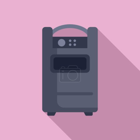 Electronic oxygen concentrator icon flat vector. Center nasal flow. Regulation healthcare