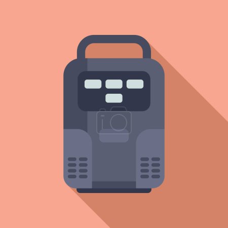 Device center flow icon flat vector. Air clinic device. Oxygen health therapy