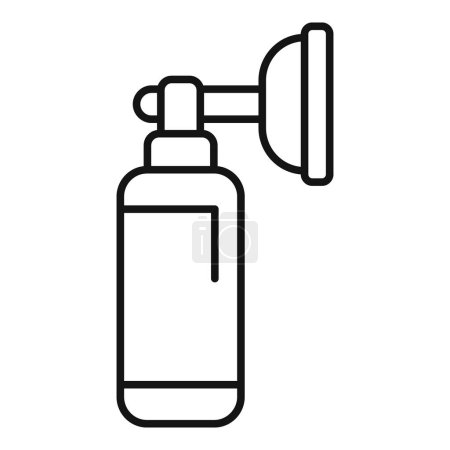 Illustration for Bottle oxygen concentrator icon outline vector. Canister flow. Nasal help device - Royalty Free Image