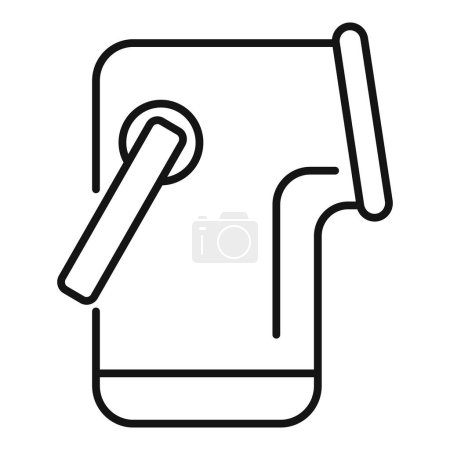 Illustration for Electronic nasal device icon outline vector. Aid air clinic. Medical oxygen disease - Royalty Free Image