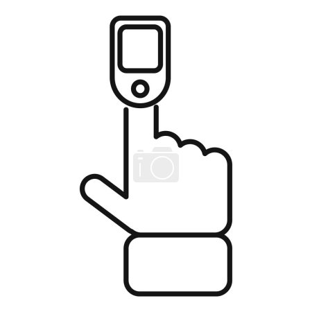 Illustration for Care blood pressure icon outline vector. Medical aid care. Person healthcare - Royalty Free Image