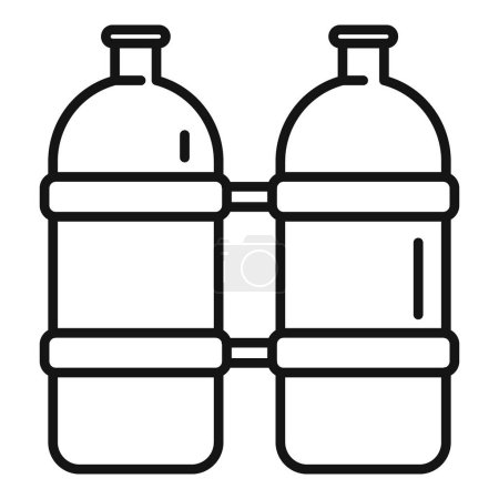 Illustration for Medical oxygen balloons icon outline vector. Air clinic device. Treatment therapy - Royalty Free Image