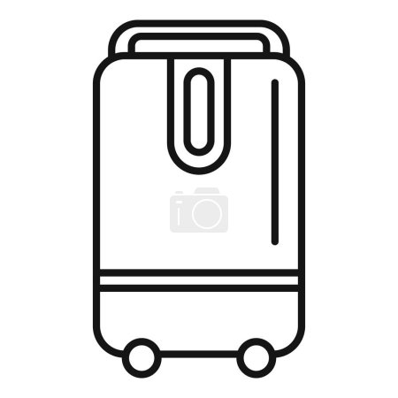 Illustration for Mobile oxygen treatment icon outline vector. Therapy care. Air clinic device - Royalty Free Image