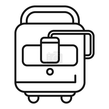 Illustration for Canister oxygen concentrator icon outline vector. Mobile breathing. Health therapy - Royalty Free Image