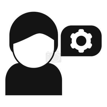 Man technical overview icon simple vector. Data boost. Function dark cog