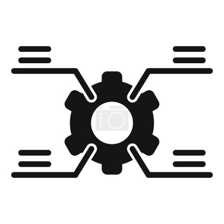 Cog tech cellular icon simple vector. Overview technical. Specification function