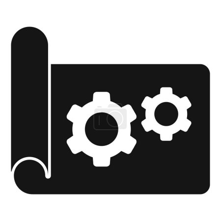 Solitary tech cog icon simple vector. Device capacity. Tech storage access