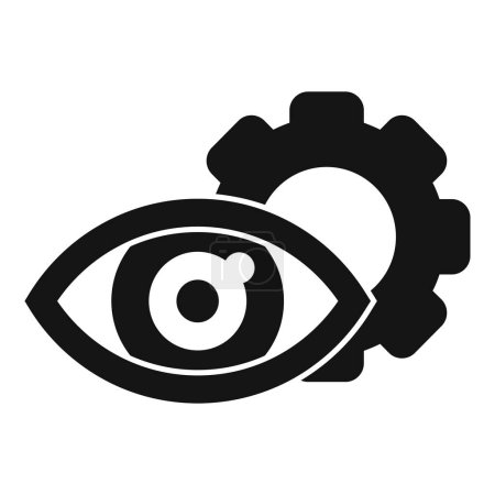 Eye care cog icon simple vector. Random access. Capacity camera module