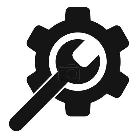 Cog Schlüssel Stromquelle Symbol einfachen Vektor. Spezifikationsmodul. Leistungssteigerung