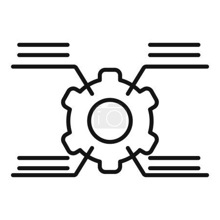 Cog tech cellular icon outline vector. Overview technical. Specification function