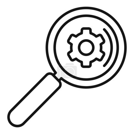 Search gear cog icon outline vector. Sim battery. Source random access