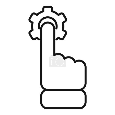 Technical gear touch icon outline vector. Mobile sim dual. Data boost