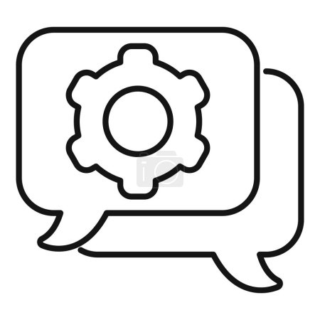 Chat tech overview icon outline vector. Cooperation machine. Boost data