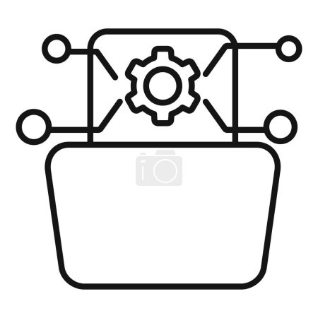 Folder tech specification icon outline vector. Technical overview. Dual memory function