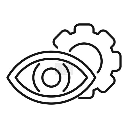 Augenpflege Rädchen Symbol Umrissvektor. Zufälliger Zugriff. Kapazität Kameramodul