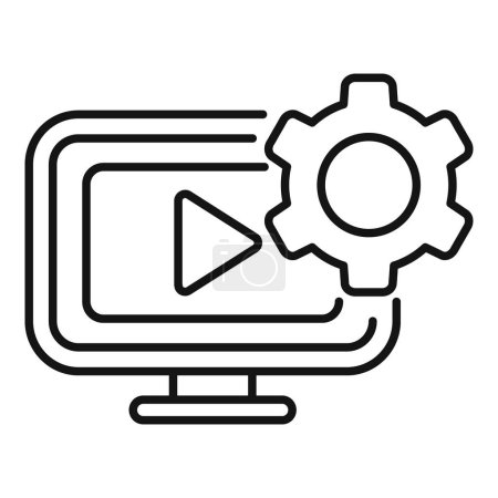 Video game ram icon outline vector. Mobile machine tech. Cog data boost