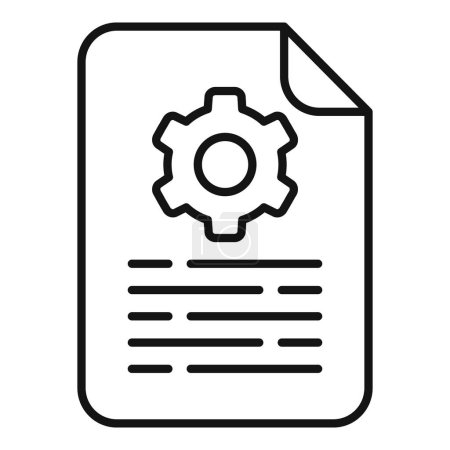 Paper gear cooperation icon outline vector. Machine tech cog. Module power