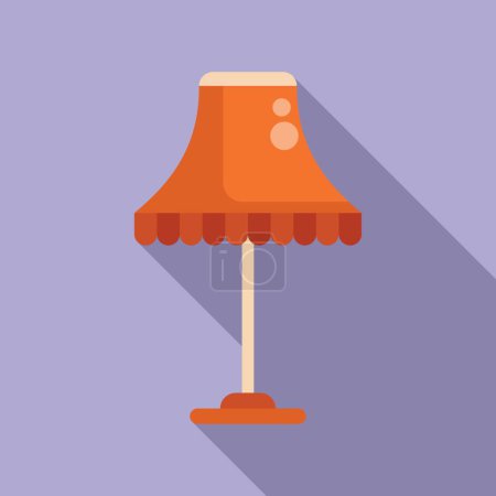 Illustration for Floor interior room lamp icon flat vector. Torcher decor. Wall stand lampshade - Royalty Free Image