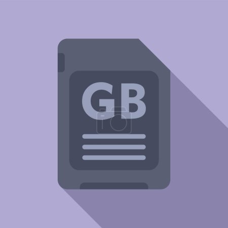 GB icono de tarjeta de memoria flash vector plano. Máquina sólida. Copia de seguridad ssd