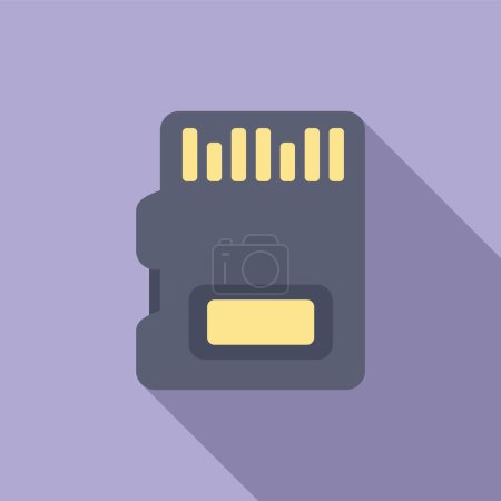 Micro sd storage icon flat vector. Storage digital. Shutter solid state ssd