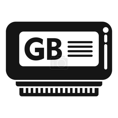 Gigabyte icono de memoria de datos vector simple. Dispositivo máquina. Producto base de datos